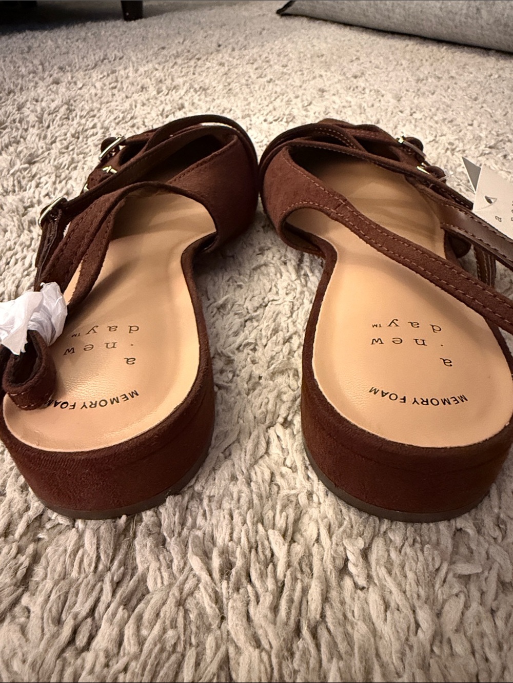 NWT a new day Pointed Toe Strappy Slingback Flats FALL balletcore feminine cozy - Picture 4 of 9